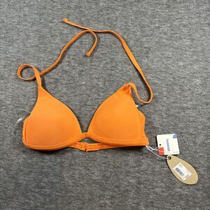 prAna Womens Lexie Triangle Bikini Top in Nespola Orange UPF 50+ $60 Sz XS NEW